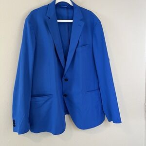 Mens Performance Sport Coat Blazer Sene Blue Travel Business Career Work Mens